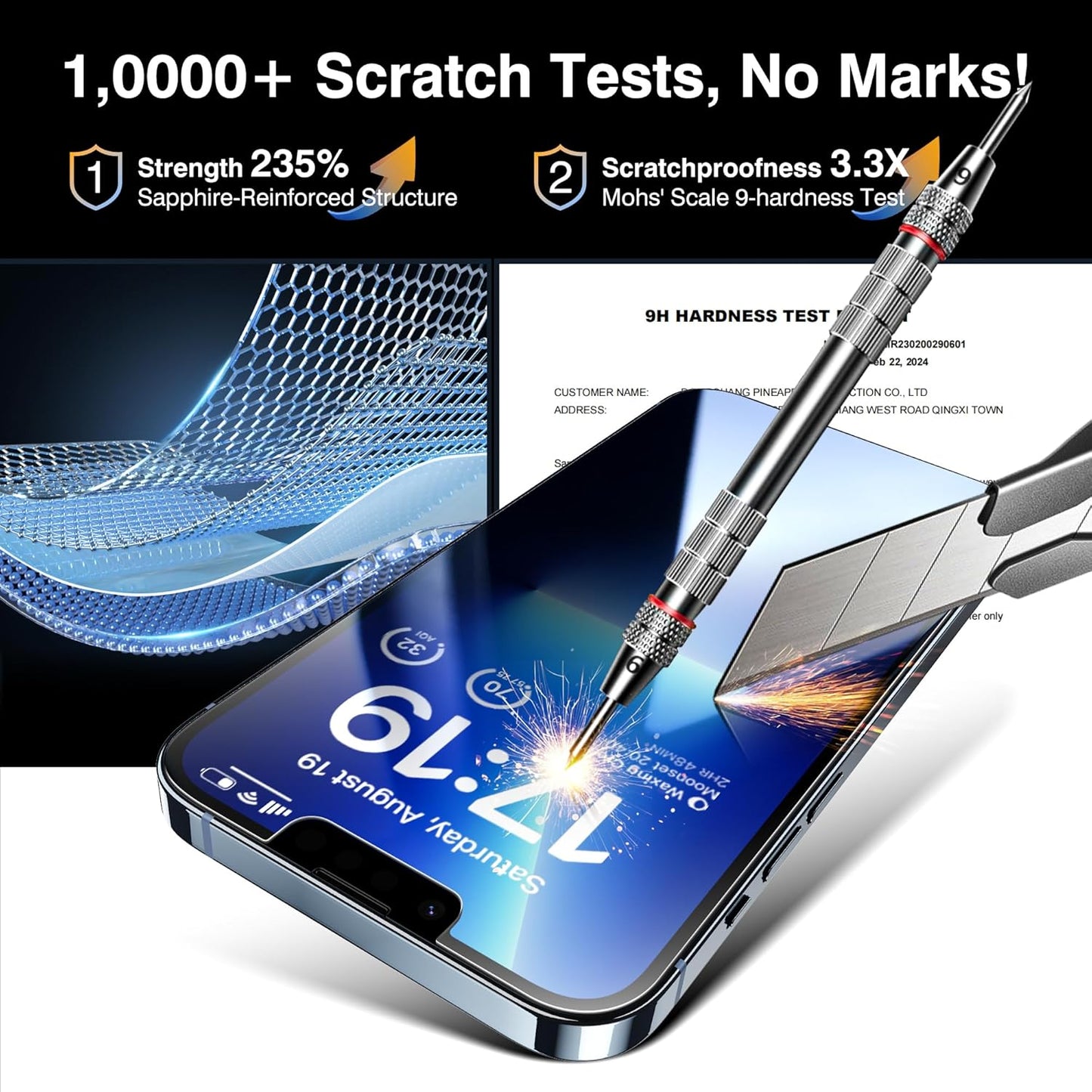 EZ-GLAZ-4+2 Pack for iPhone 13 Pro Max Privacy Screen Protector[6.7 inches] With Camera Lens Protector, [Drop Protection] 9H Hardness Full Coverage Anti-Spy Tempered Glass Film, Easy to install