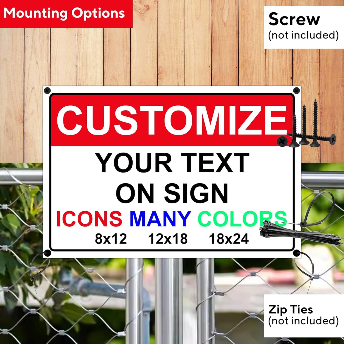 Custom Signs for Outside - Personalized Metal Signs for Outdoors, Home, Airbnb, Office, 12x18 Inch Custom Metal Sign Rust Free, UV Protected, Waterproof and Easy to Install - Made in USA