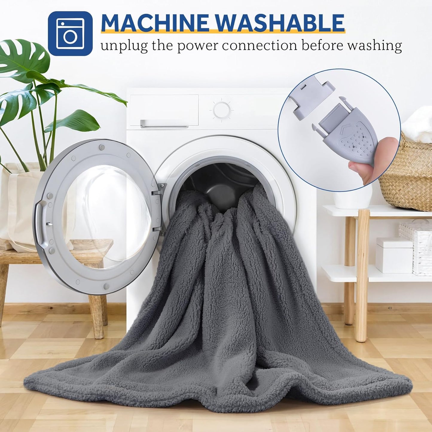 SEALY Electric Blanket Twin Size, Soft Sherpa Heated Blanket Single Control with 10 Heating Levels & 1 to 12 Hours Auto-Off Settings Over-Heated Protection 62"x84" Machine Washable, Dark Grey