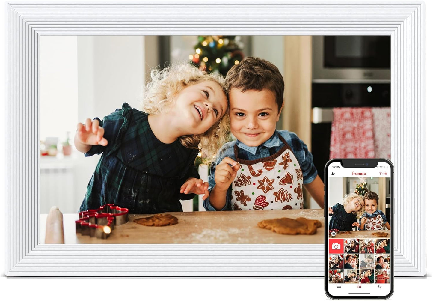 Frameo WiFi Digital Picture Frame, Birthday Gifts for Women, 10.1 Inch 1280 * 800IPS Touch Screen Digital Photo Frame, 32GB Memory, Auto-Rotate, Share Picture Video, Birthday Gift for Mom, Dad, Wife