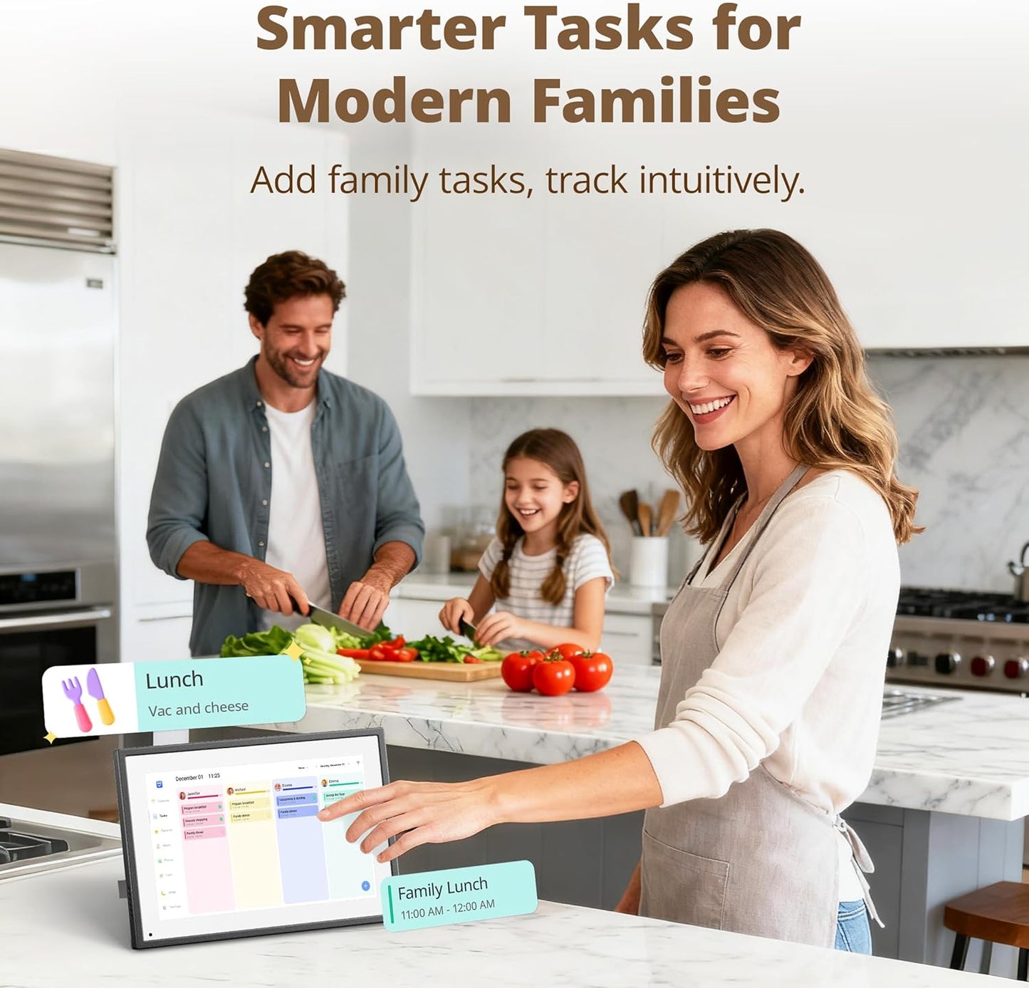 Dragon Touch 10.1 inch Digital Calendar Chore Chart – Interactive Touchscreen, Smart Family Planner, Hearth Display Desk Digital Calendar Seamless Scheduling Black