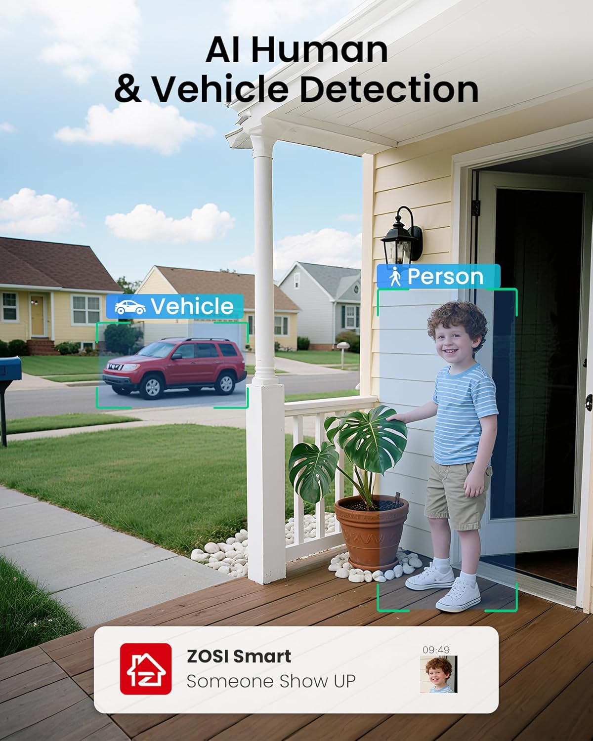 ZOSI H.265+ 16 Channel Security Camera System with AI Human Vehicle Detection, 16CH 1080p DVR and 8 x CCTV Weatherproof Bullet Camera Outdoor Indoor, 80ft Night Vision, 90°Wide Angle (No Hard Drive)