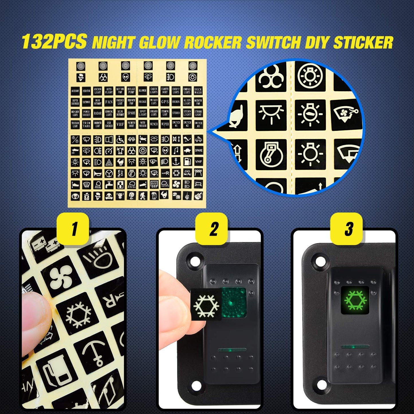 Nilight 4 Gang Rocker Switch Panel 5Pin On Off Toggle Aluminum Holder 12V 24V Dash Pre-Wired Green Backlit Switches for Automotive Cars Marine Boats RVs Truck