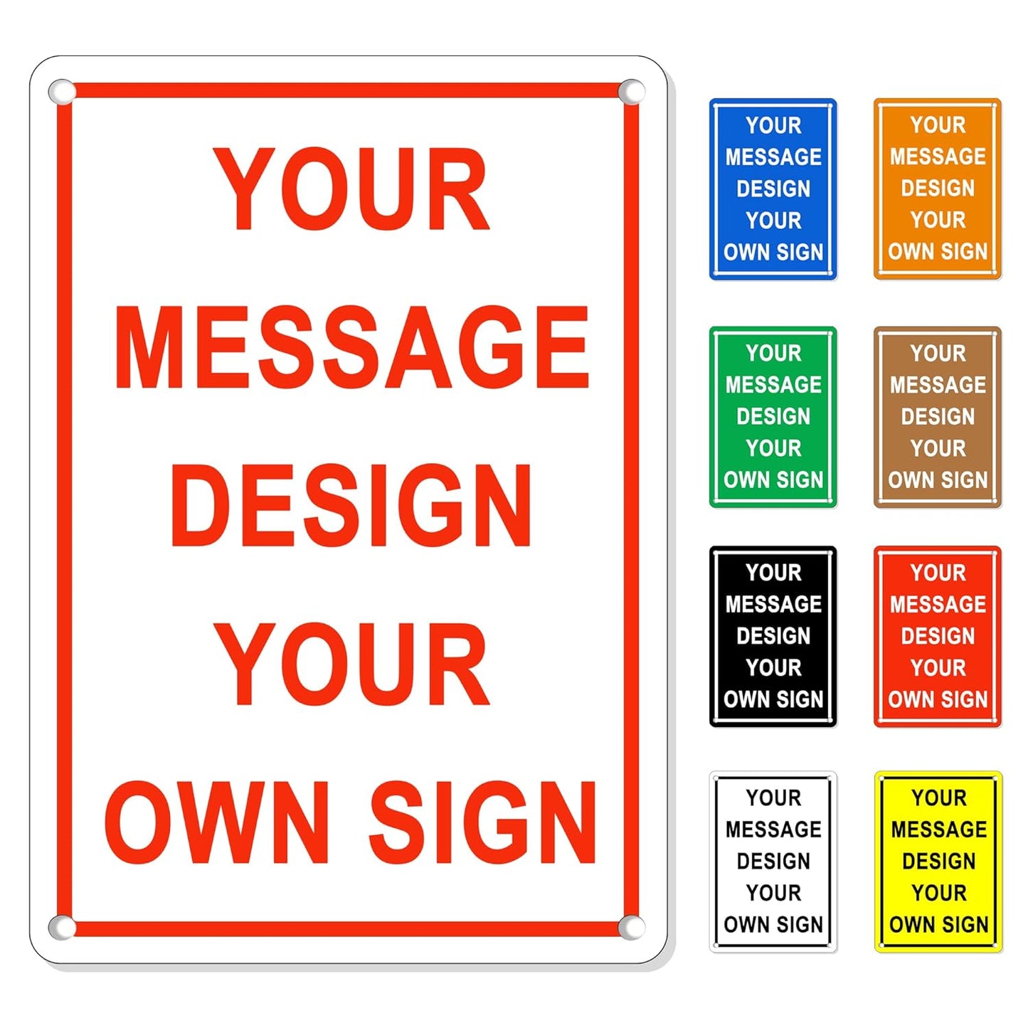 Custom Sign Outdoor Metal Vertical, Personalized Metal Sign for Parking, Gate, Delivery, Garage, Weatherproof Customized Signs for Outside, Make Your Own Signs Custom(12x8 Inches)