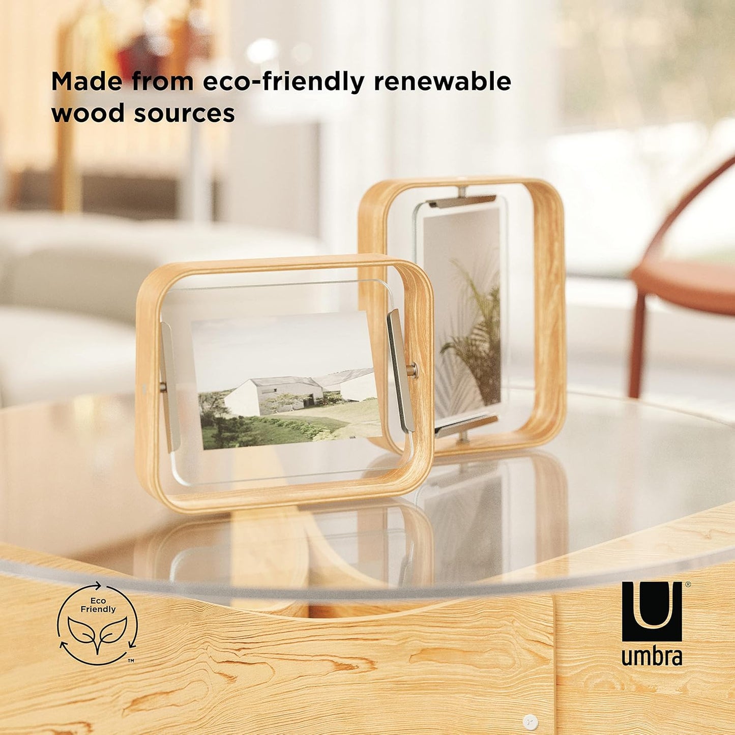 Umbra Bellwood Desk Frame 5" x 7", Natural (Pack of 3)