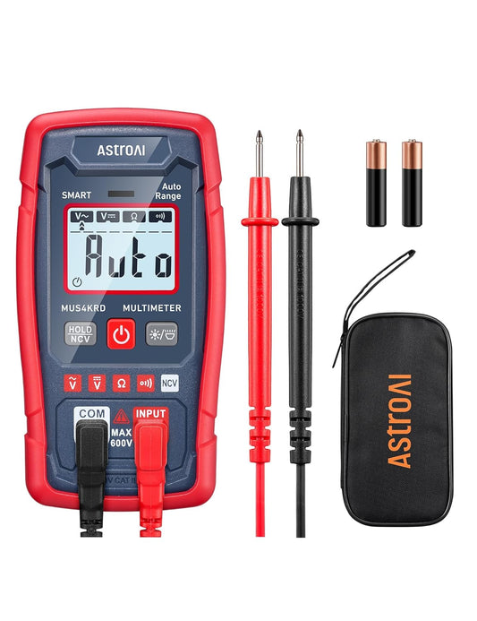 AstroAI Multimeter Tester 4000 Counts, Smart Measuring Mode, Auto-Ranging Digital Volt Meter, Fast Accurately Measures AC/DC Voltage, Resistance, Continuity, Supports a Non-Contact Voltage Function