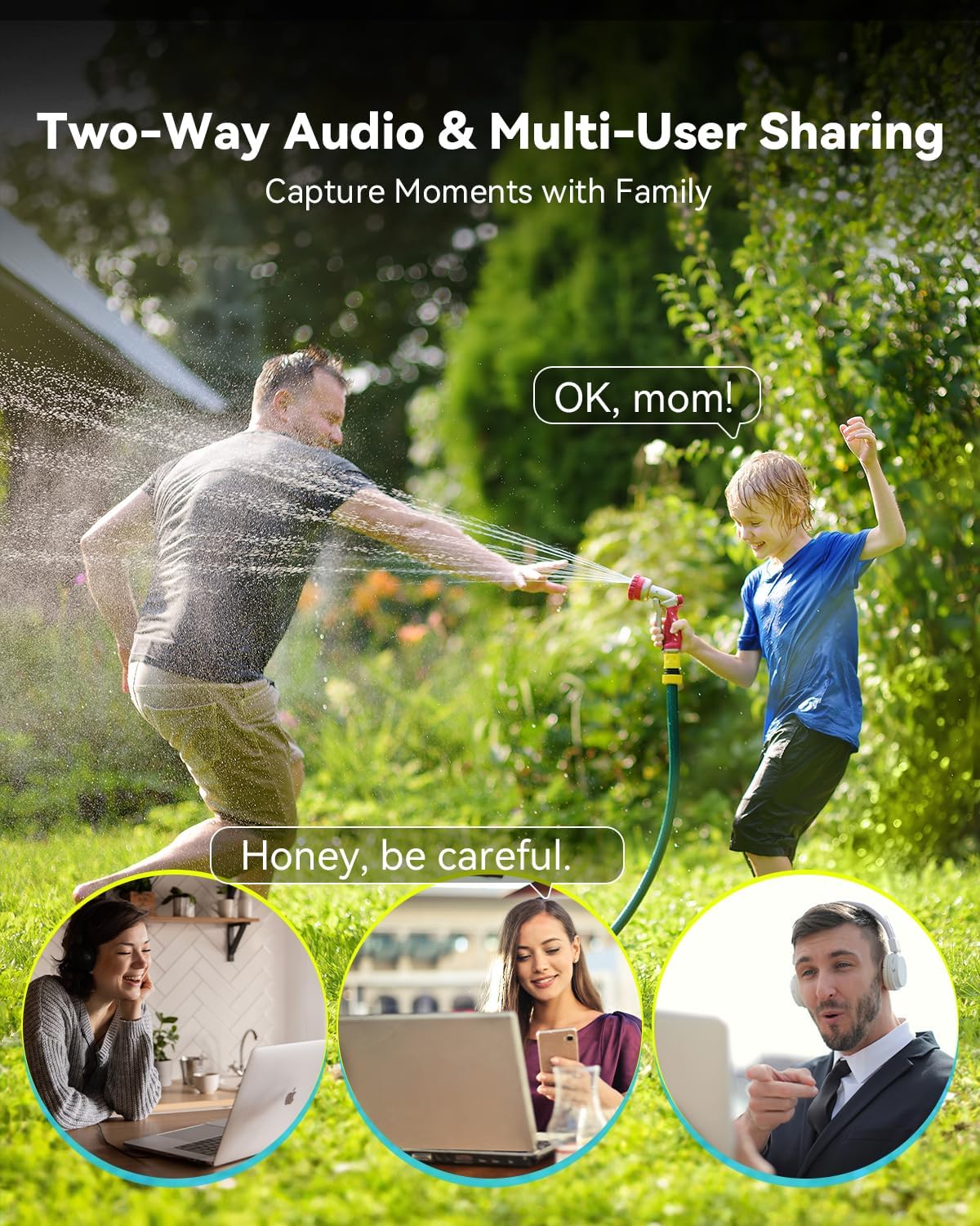blurams 2K Security Camera Outdoor, 360° PTZ Outside Cameras for Home Security, Color Night Vision, Motion Tracking, Two-Way Audio, IP66, 2.4GHz Camera with 64GB SD Card, Compatible with Alexa
