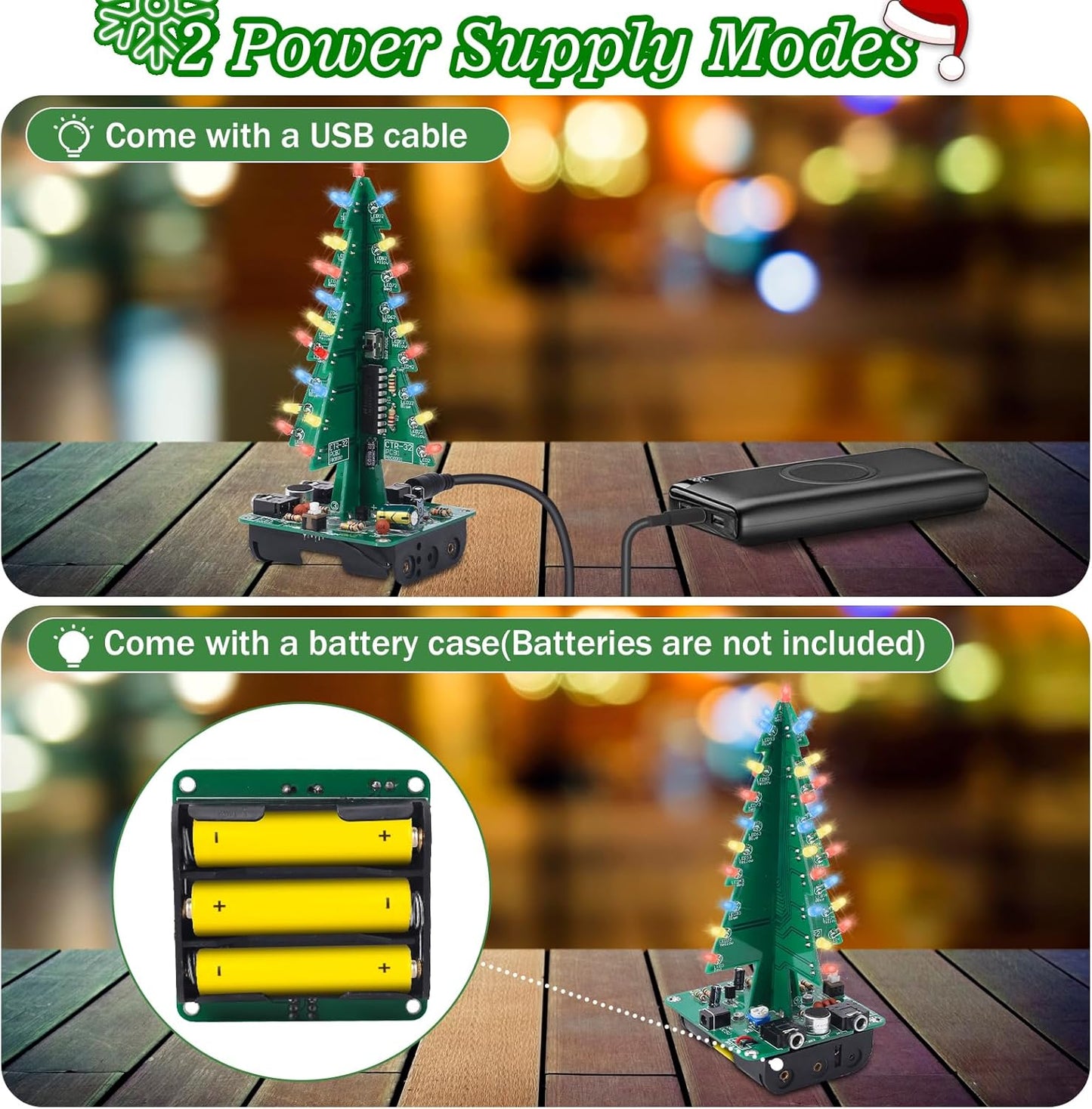 3D Christmas Tree Soldering Kit, Icstation DIY Soldering Practice Kit Spectrum Light Xmas Tree Soldering Assemble Kit for Teaching Learning STEM Educational