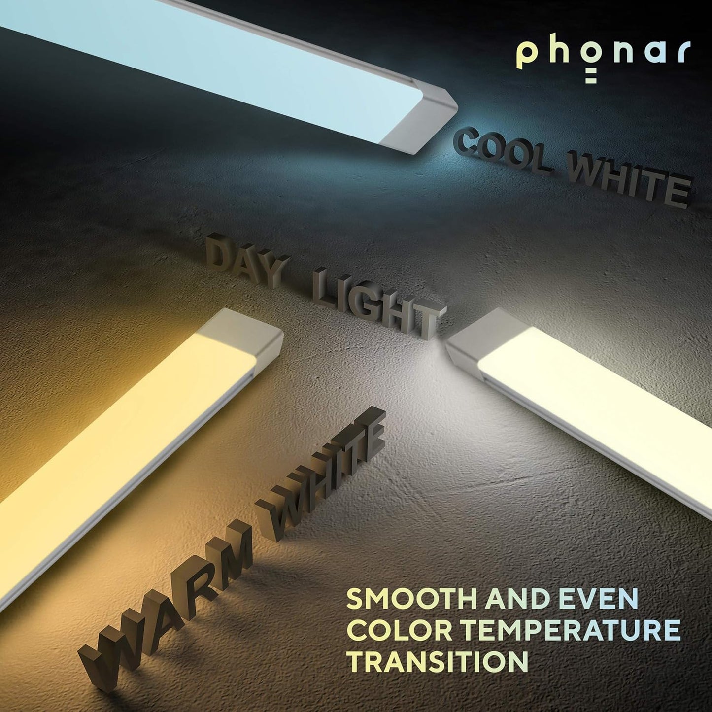 phonar 36 Inches Under Cabinet Lighting LED Lamps for Kitchen, Closet, Variable Color LED Under Counter Lighting Motion Sensor with Plug-in Installation LED Lighting for Wardrobe