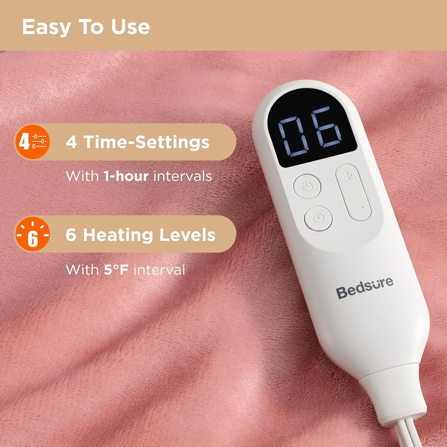 Bedsure Heated Blanket Wearable Shawl - Electric Wrap Poncho Blanket Hoodie for Adult, Winter Gifts for Mom Women Girlfriend, Warm Sherpa Heating Throw, Auto Shut Off, 55x64 inches, Pink