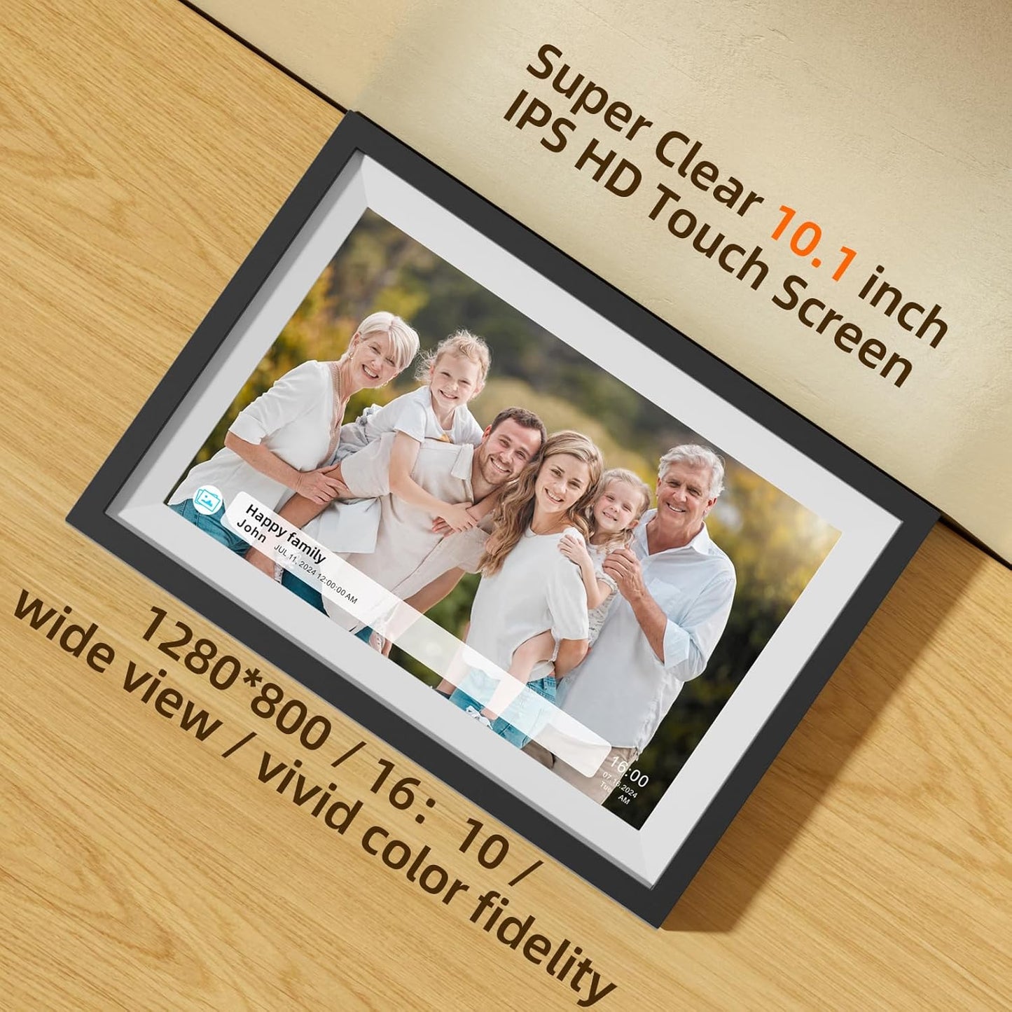 Digital Photo Frame,10.1 Inch Frameo Digital Picture Frame, 1280x800 IPS LCD Touch Screen,Auto-Rotate,16GB, Supports SD Cards,Share Moments Instantly via Frameo App from Anywhere,Gifts for Your Loves