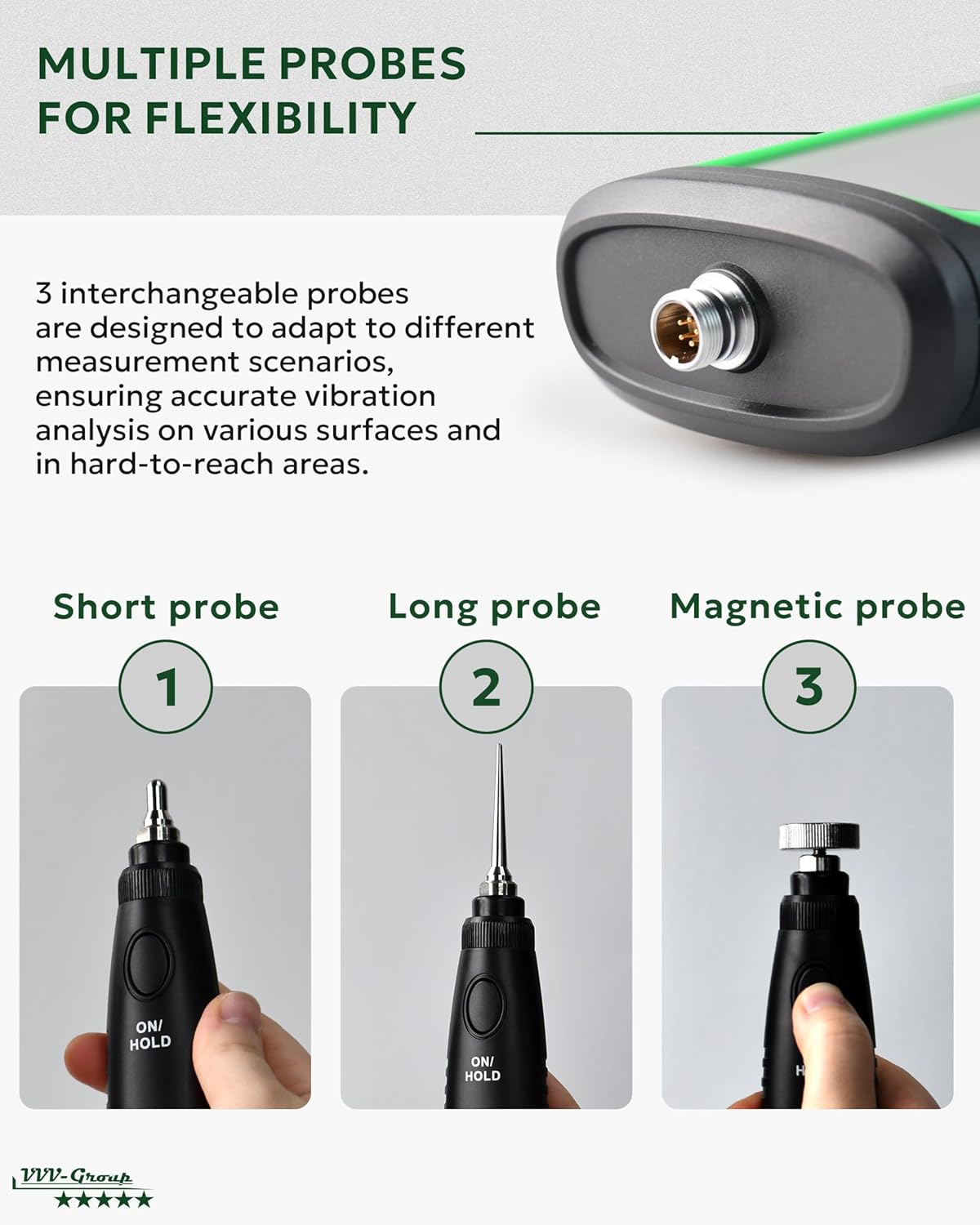 Vibration Meter VM-424 Digital Vibrometer Handheld Vibration Analysis Equipment Acceleration Velocity Displacement Measurement