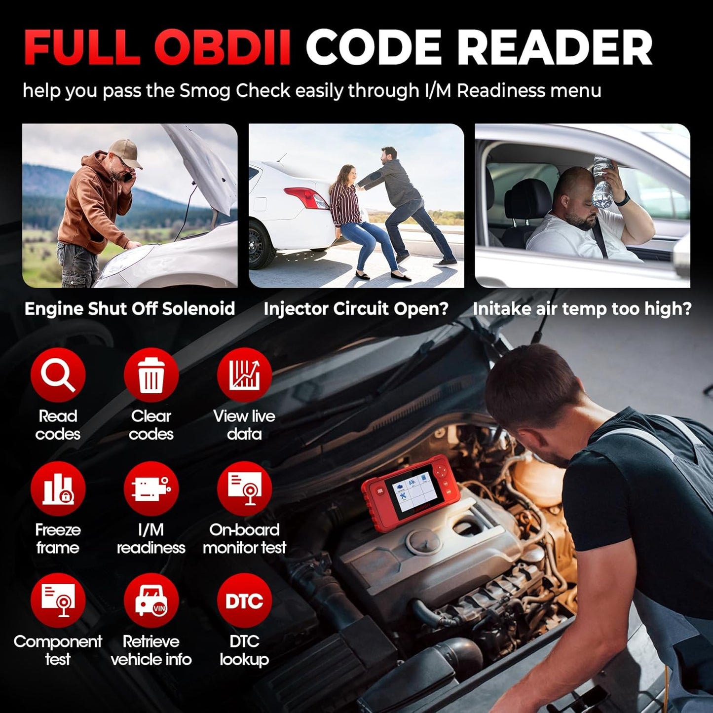 LAUNCH Creader VII+ V2.0 OBD2 Scanner, 2026 New Engine/Transmission/ABS/SRS Diagnostic Scan Tool With Oil Reset/Throttle Adaption/SAS Relearn, Check Engine Code Reader, Full OBD2, Lifetime Free Update