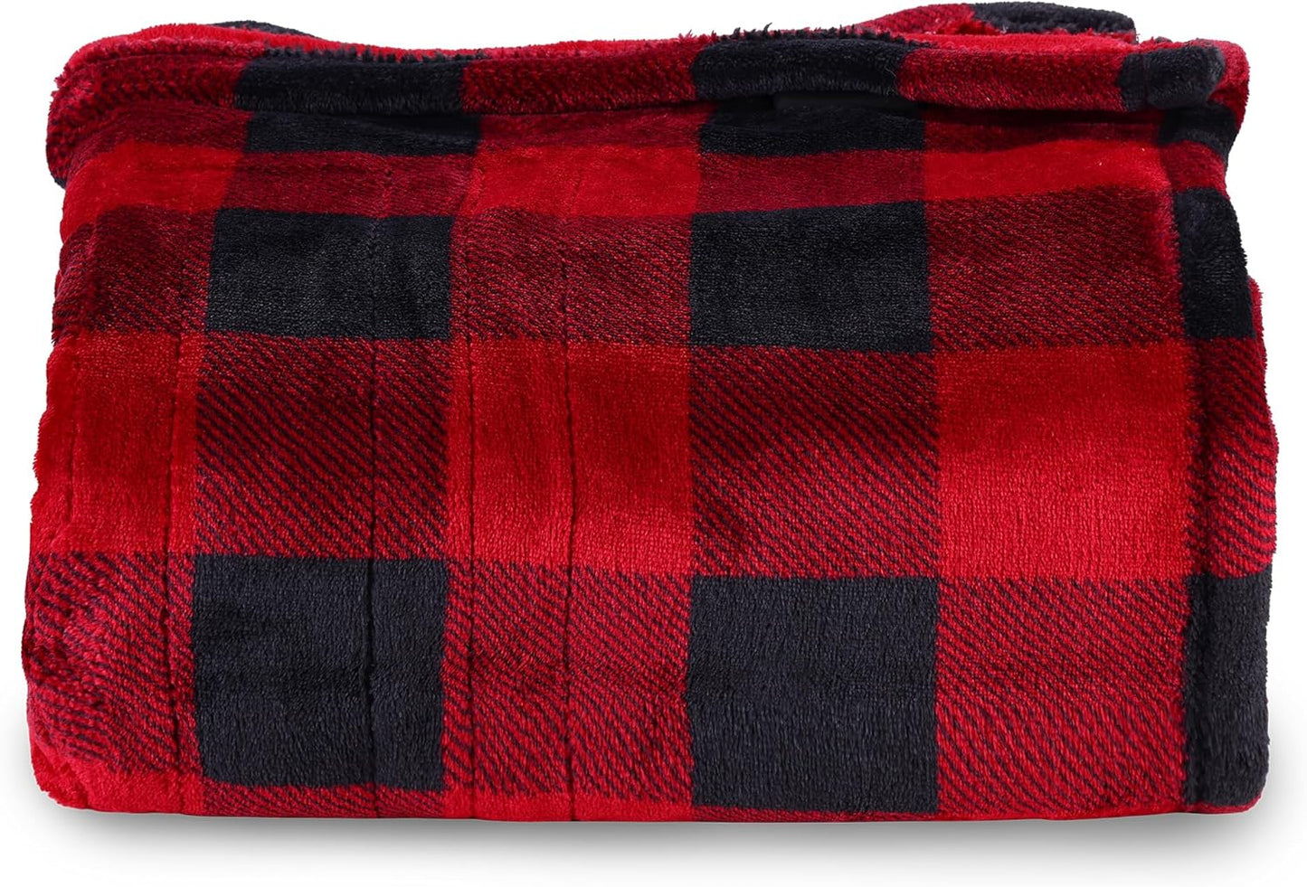 SUNVIVI Heated Blanket 50" x 60", Heating Electric Throw Blanket, 10 Heat Settings, 12 Hours Auto Off, Machine Washable, ETL Certified, Overheating Protection, Black & Red
