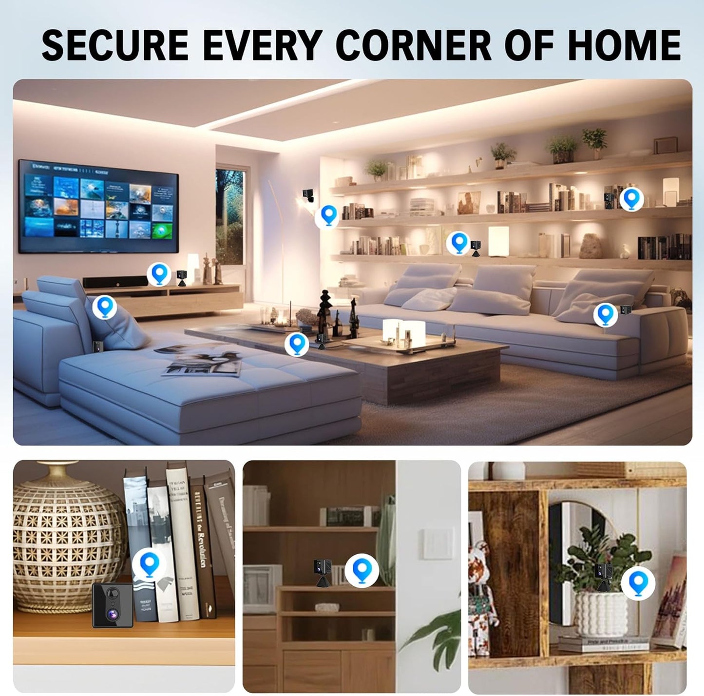 javiscam 4K Security Camera with 64GB SD Card, Battery Powered Security Cam, 100-Day Standby, AI Human Detection, Night Vision, Real-Time Alert, Baby Monitor, Pet Cam for Home or Office
