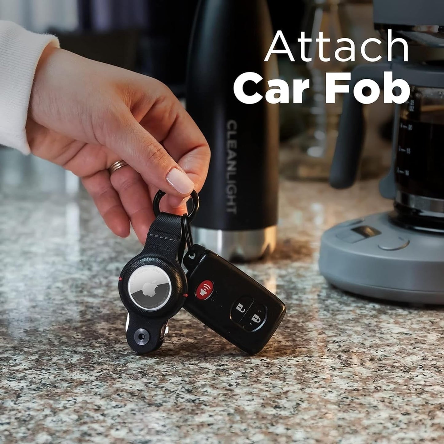 KeySmart AirTag Keychain Key Holder, Compatible with Apple AirTag Holder, Key Organizer Keychains