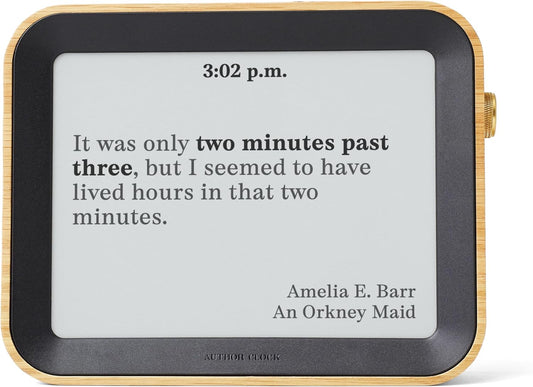 Author Clock – Literary Clock That Tells Time Using Book Quotes | Unique Gift for Book Lovers | New Quote Every Minute | Large | Vol 2