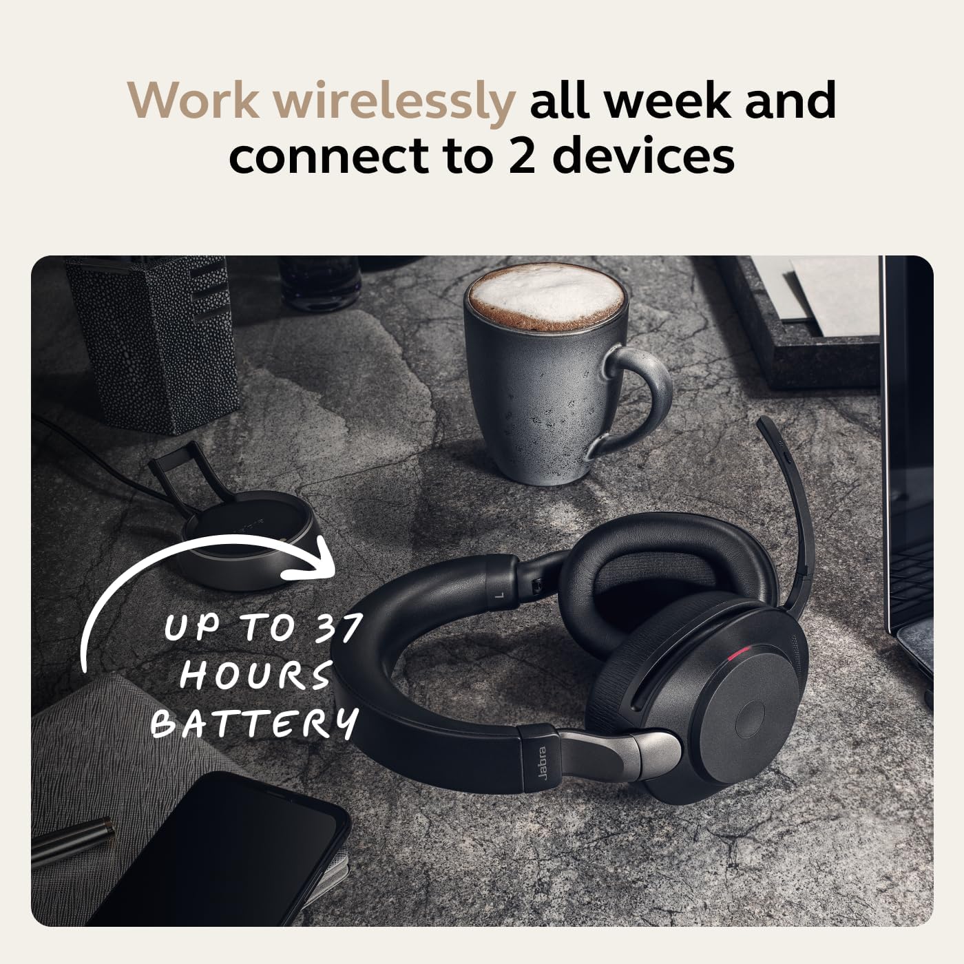 Jabra EVOLVE2 85, LINK380C MS Stereo Stand Black