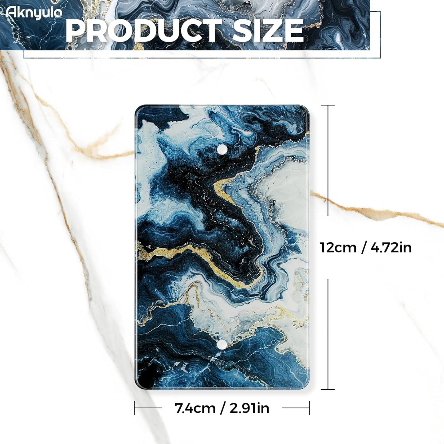 Luxurious Blue and Gold Marble Luxurious Blue and Gold Marble Acrylic Wall Plates Blank Wall Plate Light Switch Cover Plate Blank Wall Plate Decorative Acrylic Light Switch Cover
