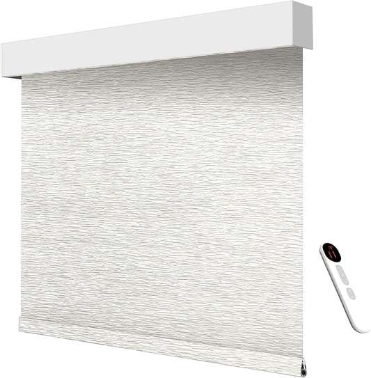 Smart Motorized Blinds – 100% Blackout Roller Shades with Remote, Alexa/Google Home/Siri Control, Matter Compatible, Wireless Rechargeable Battery, Custom Sizes for Windows & Sliding Doors