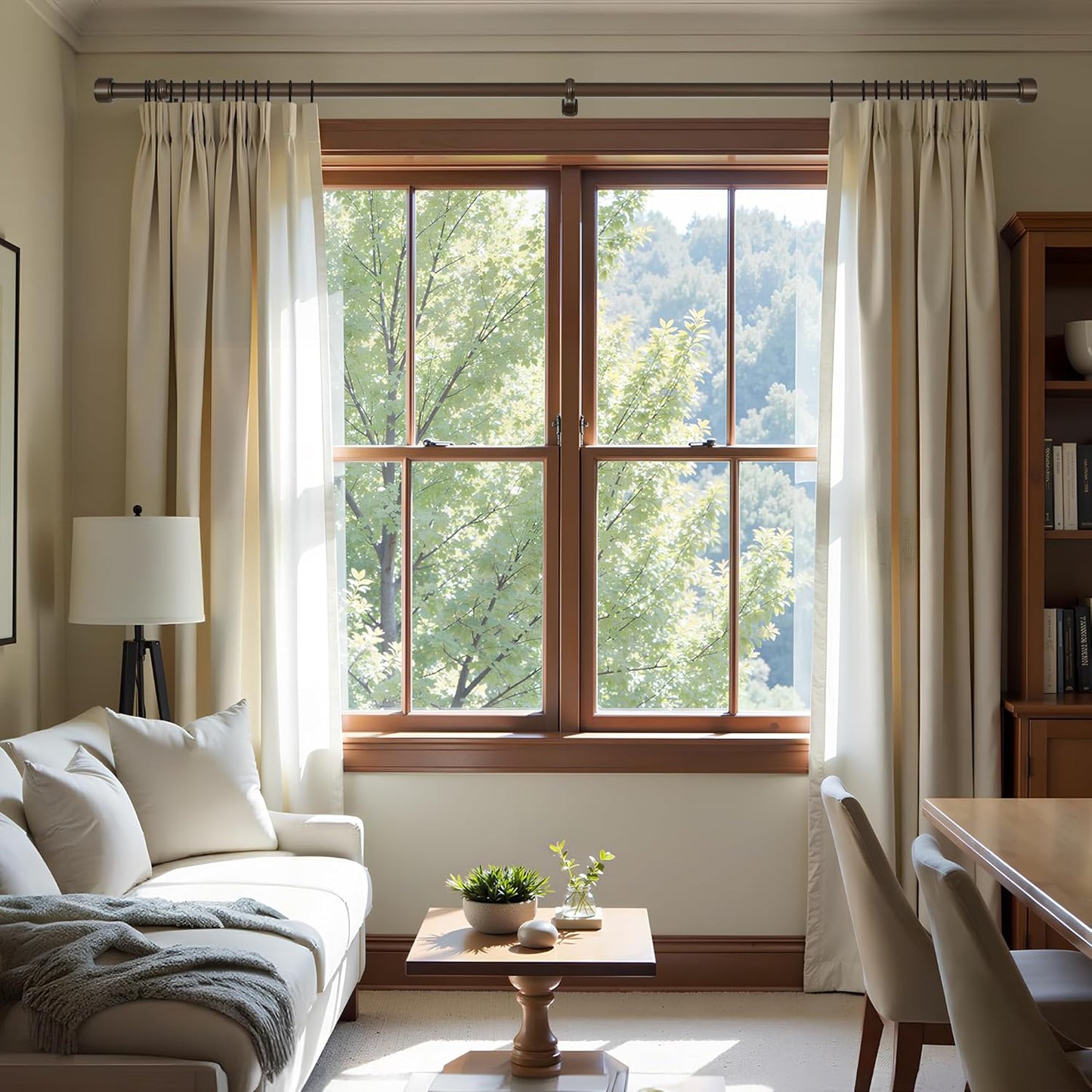 Heavy Duty Curtain Rods,1 1/4" Large Diameter Premium Nonadjustable Curtain Rod,42in/3.5ft Custom Window Treatment Rods with Durable Aluminum Brackets and End Caps,Dark Bronze Finish