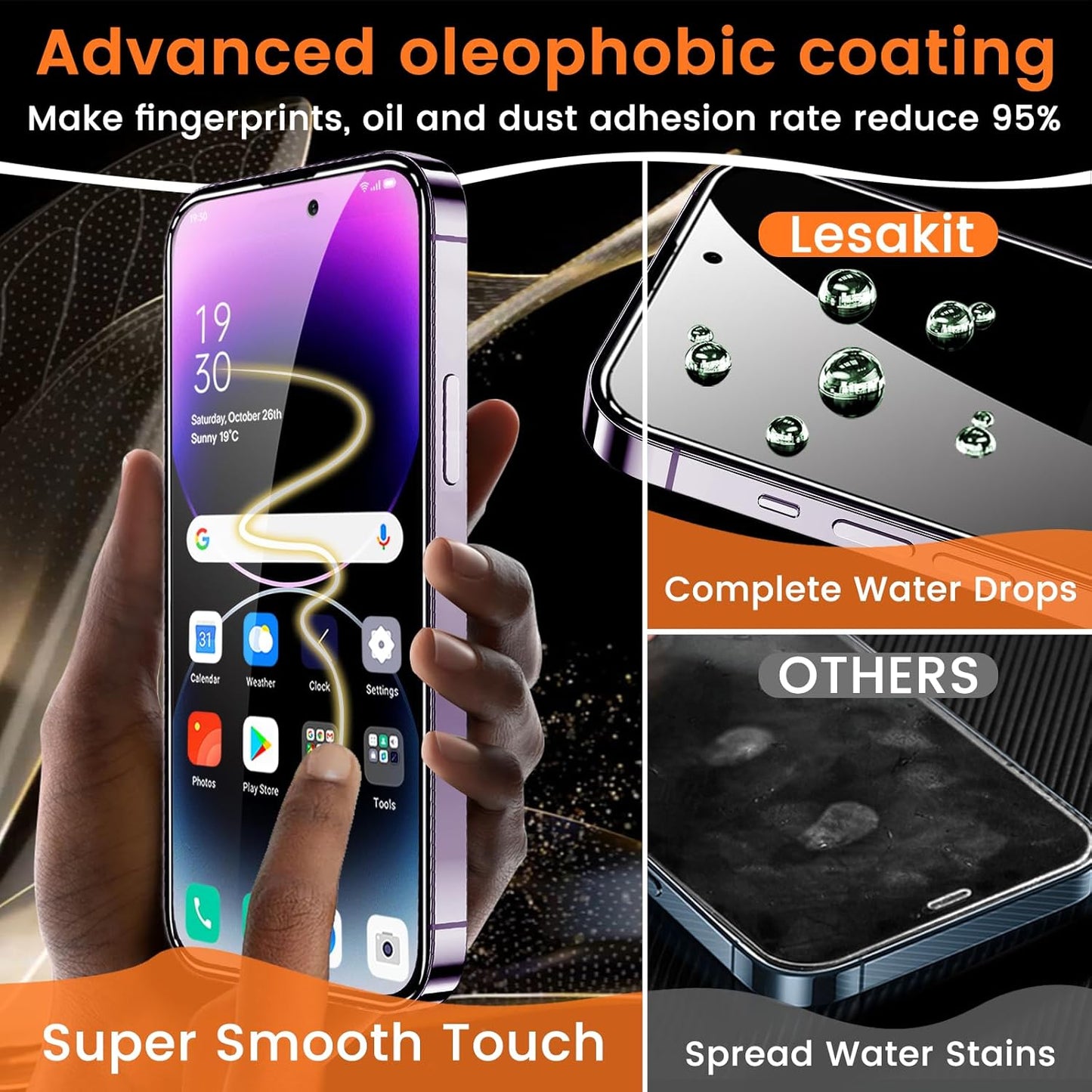3+3 Pack Privacy Screen Protector for iPhone 14 Pro Max 6.7-Inch with 3 Pack Camera Lens Protector, Anti Spy Tempered Glass Film 9H Hardness Bubble Free Case Friendly