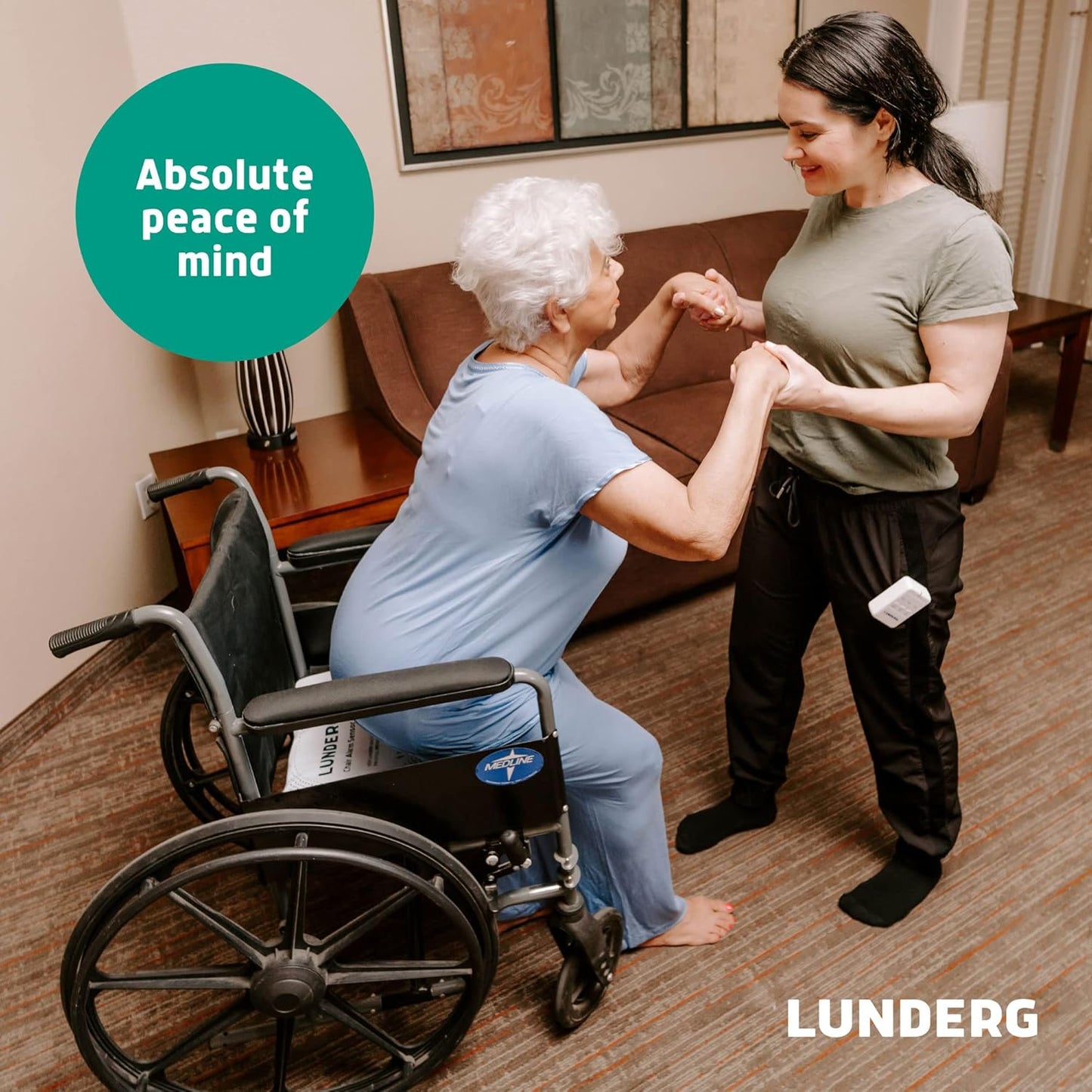 Lunderg Chair Alarm Wireless Sensor Pad - ADD-ON / Replacement - Pager NOT Included - Works with Early-Alert Bed Alarms - Fall Prevention for Elderly Dementia Patients