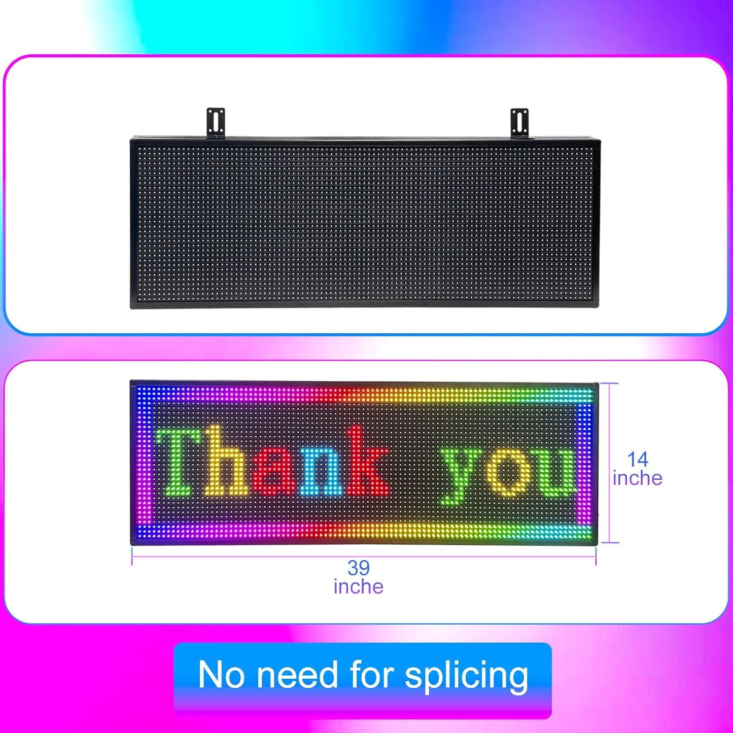 Programmable Scrolling LED Sign Outdoor Signs for Businesses Pantalla LED Para Publicidad Waterproof Digital Display Board - Custom Electronic Message Panel for Wall (Letrero) 26"X14"