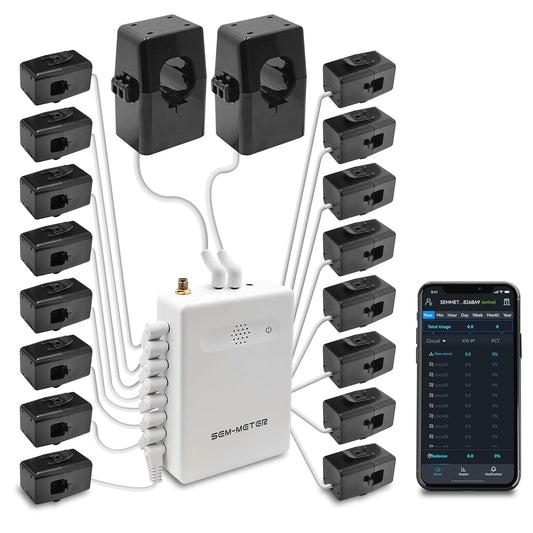 Smart Home Energy Monitor with 16 50A Circuit Level Sensors, Measure Power Usage in Real-Time, History with App (16 50A Circuit Level Sensors) - Compatible with Home Assistant