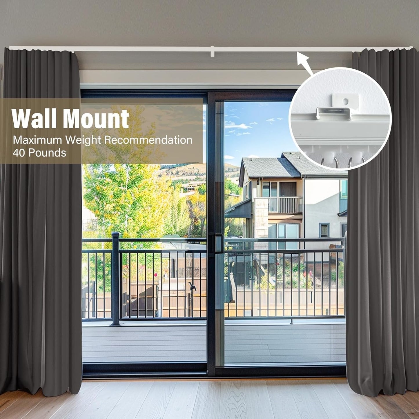 Ceiling Curtain Tracks,Curtain Track Wall Mount,Track Curtains Rod Ceilings Mount Heavy Duty Ceiling Tracks for Curtains Room Divider Rod with Hooks,White 3-18ft