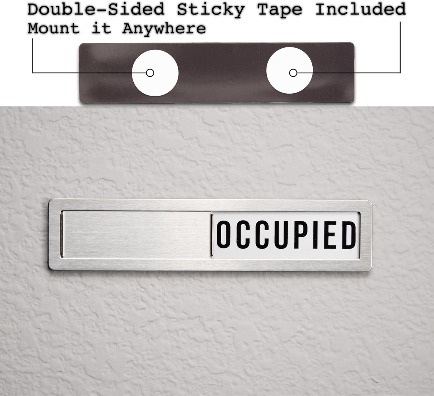 Stainless Steel Vacant/Occupied Privacy Sign for In Out Office Room Use, Vacant and Occupied Bathroom or Business Indicator Signs - All Metal Professional Design