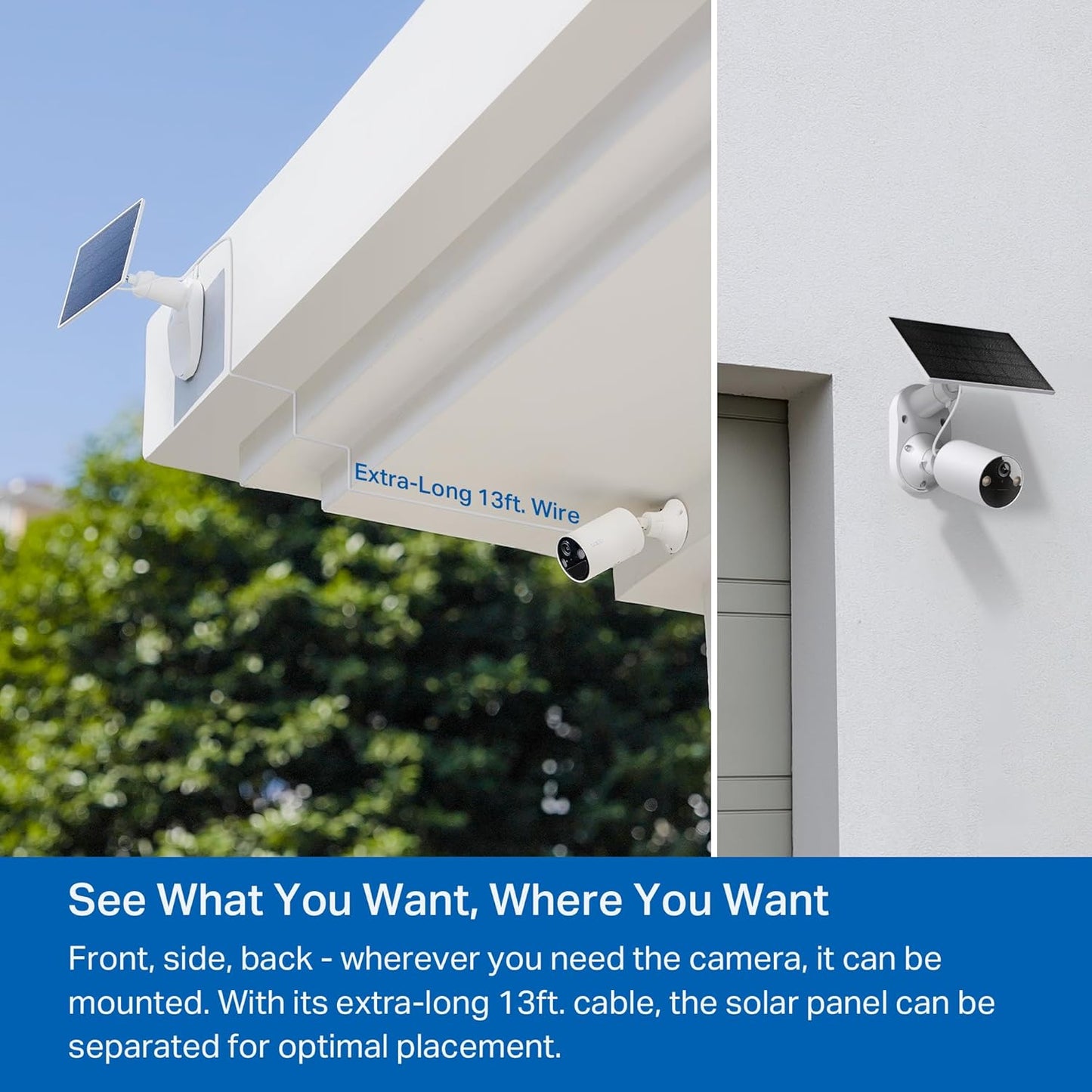 Tapo TP-Link 𝗧𝗮𝗽𝗼 SolarCam C402 Kit, Outdoor Battery Camera w/Solar Panel Base, Wireless, 1080P, Free Person Detection, SD/Cloud Storage, Color Night Vision, No Hub Needed, Works w/Alexa