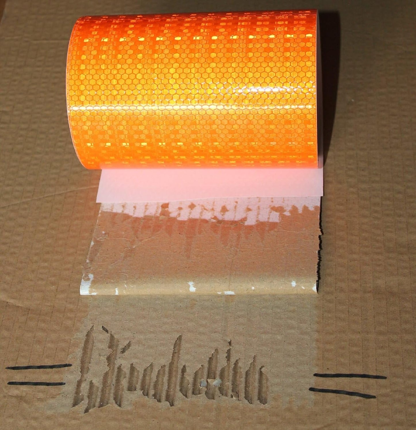 Orange Reflective Tape Outdoor Waterproof 8 inch Wide, High Visibility Industrial Marking Tape, Safety Adhesive Stickers (68 feet)