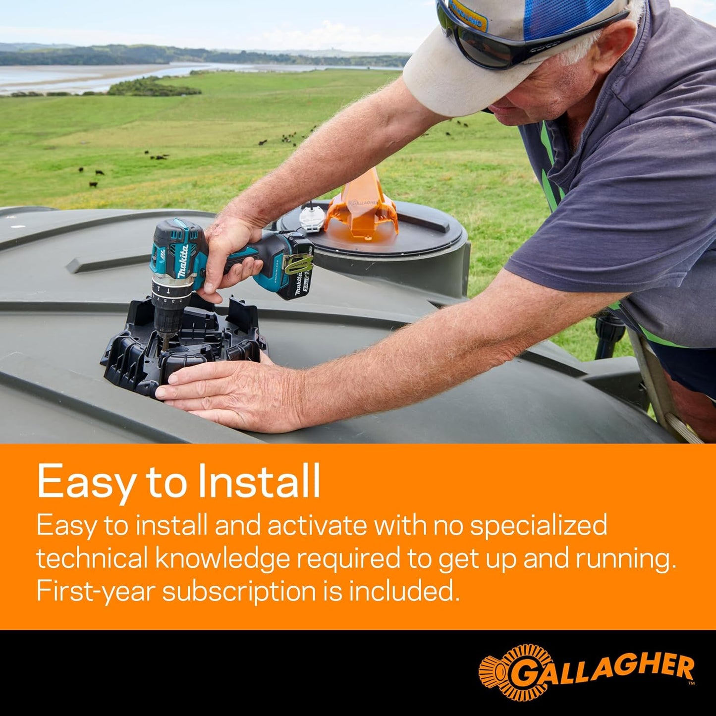 Gallagher Satellite Liquid Monitoring System - Wireless Water Level Indicator for Water Tanks, Troughs, Liquid Fertilizer Tanks & Irrigation - Reliable Satellite Connection Water Level Sensor