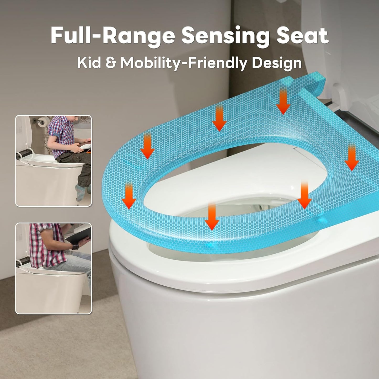 CANEST Smart Toilet with Bidet Built in, Foam Dispenser, Auto Temp Control Wide Heated Seat&0.1s Instant Water, Full-Area Seat Sensor, Auto Open/Close, Foot Sensor, Auto Deodorization, Remote(FC-002)
