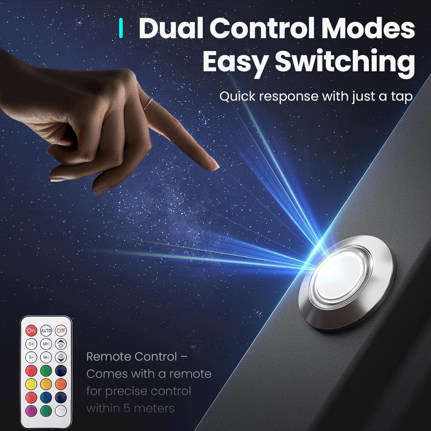 Modern RGB Wall Sconces Set of 2, Battery Operated Color Changing LED, 10,000mAh Manual Remote Control, 350° Rotatable Matte Black/Gold, No Wiring for Gaming Room, Bedroom, Party Decor