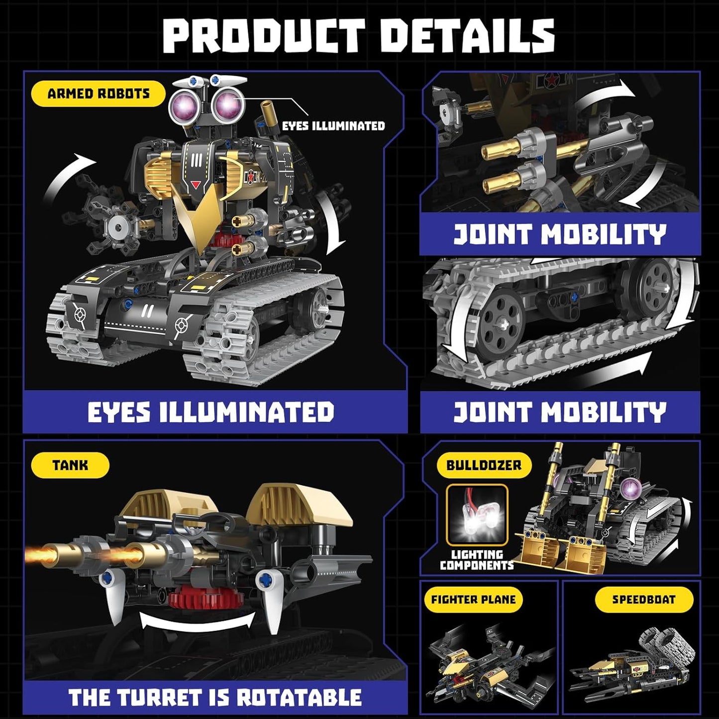 Robot Building Kit with APP/Remote Control STEM Gifts for Boys Age 6-16,Technic Coding Robotic Toys for Kids Birthday, Buildable 5in1 Models with 323+ Pieces