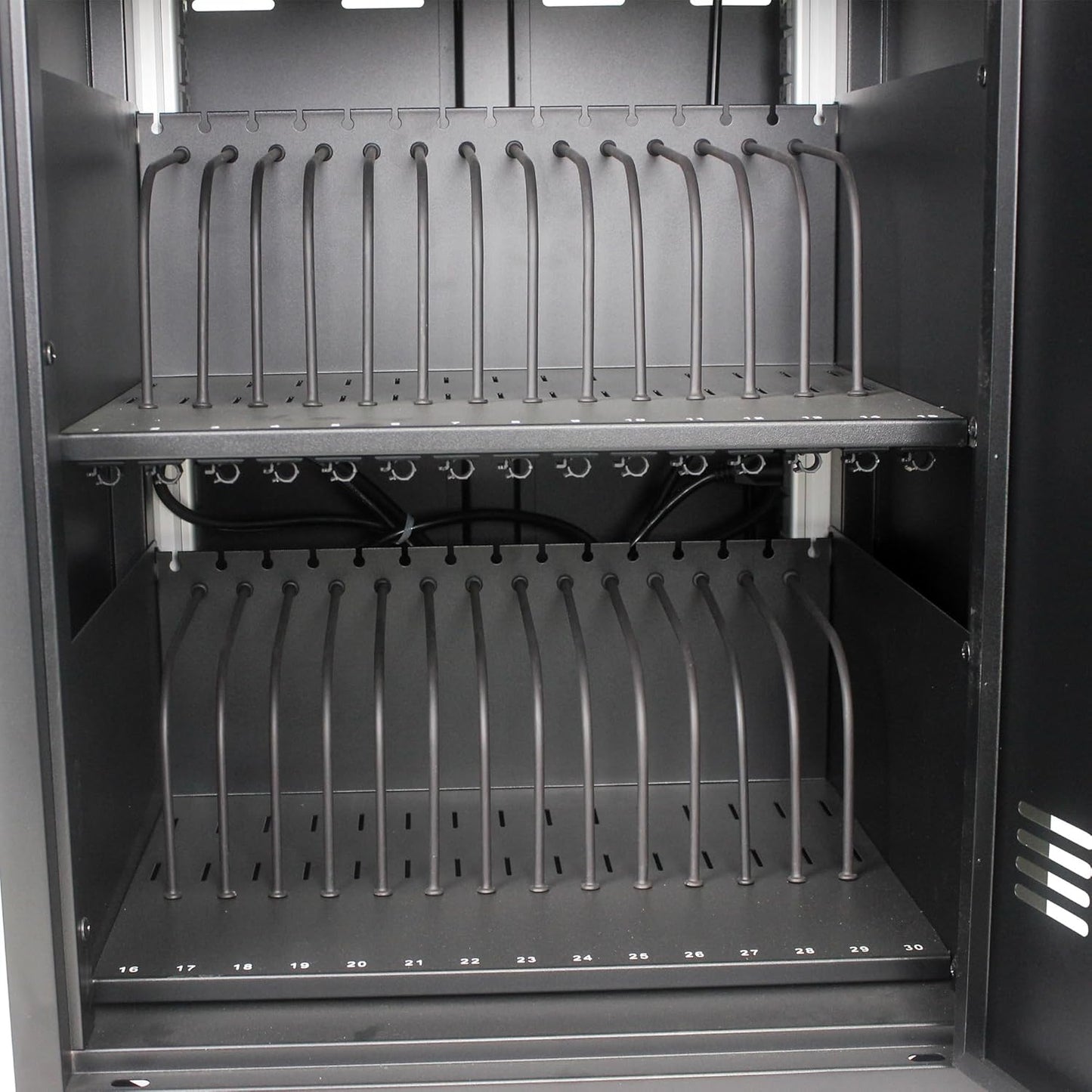Laptop Charging Cart, 32 Charging Ports Laptop Storage Cart, 30-Bay Mobile Charging Cabinet for iPads up to 16.3", Chromebook Devices, Cord Management, Access Lock.School,Business.Black