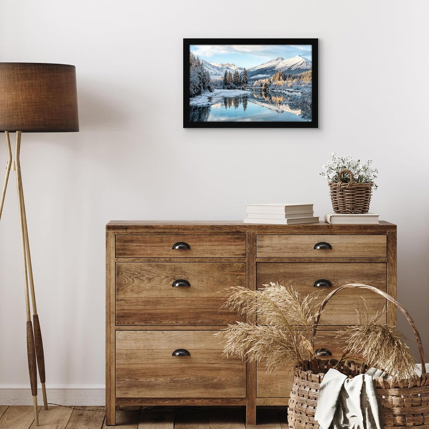 Americanflat 11x17.5 Picture Frame with Shatter-Resistant Glass - Signature Collection - Gallery-Style Frames Made of Engineered Wood - Photo Frame for Wall Display - Black