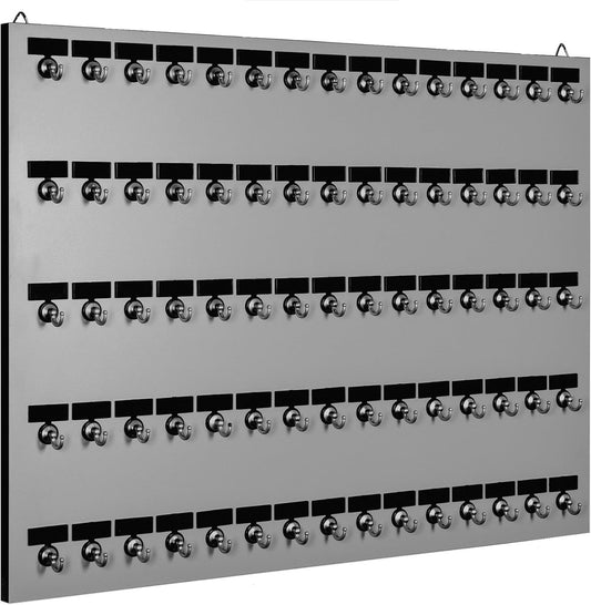 Key Rack, Keystand # 75MGN, 75 Bolted Metal Hooks with Extra Space and Customized Nameplate for Dealerships, Realtors, Hospitals or Schools (75 Sets of Tag & Ring are Included)