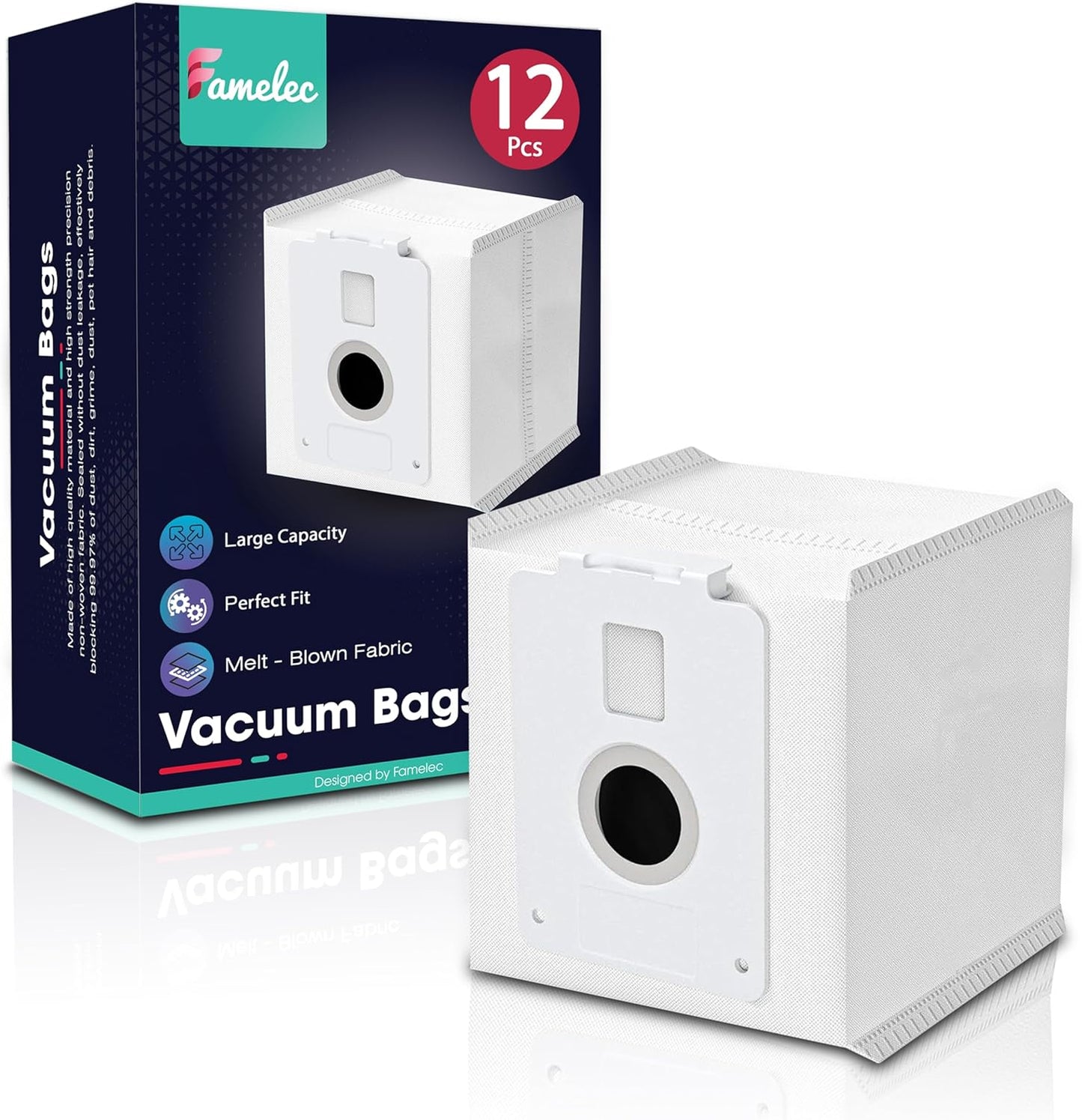 12 Pack Dust Bags for LG Vacuum Bags with Models A937KGMS, A939KBGS and A938KBGS, Replacement Dust Bag for LG CordZero All-in-One Tower, Improved Vacuum Bags for LG Cordzero Vacuum