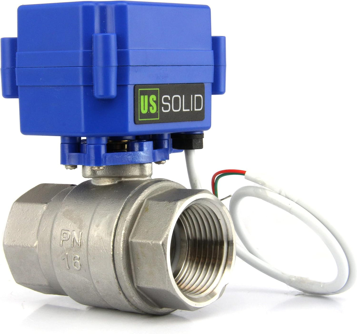 U.S. Solid Motorized Ball Valve- 1" Stainless Steel Ball Valve with Full Port, 9-24V AC/DC and 2 Wire Auto Return Setup (Pack of 25)