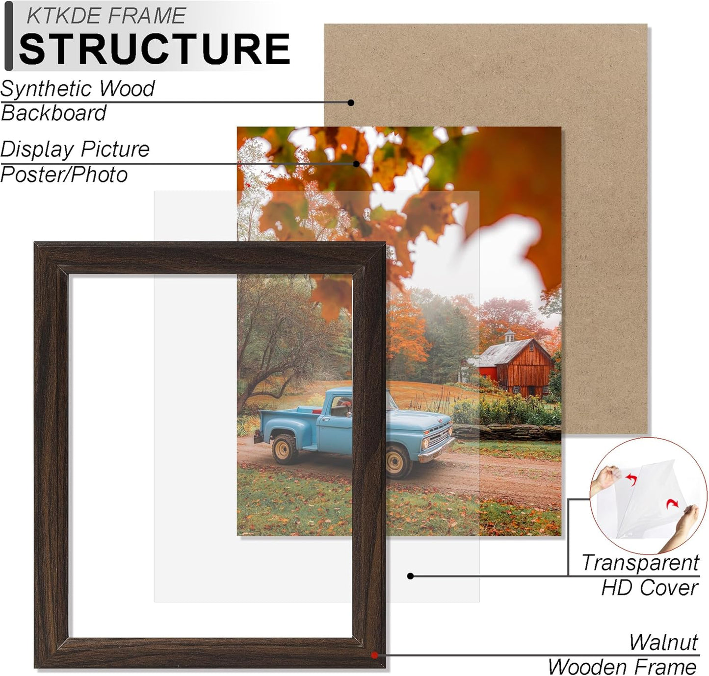 KTKDE 11x17 Picture Frame Set of 3,Black Wooden frames, Vertical & Horizontal Wall Hanging for Wall Display,Studio Gallery Photo Frame for Photos, Posters & Art Prints