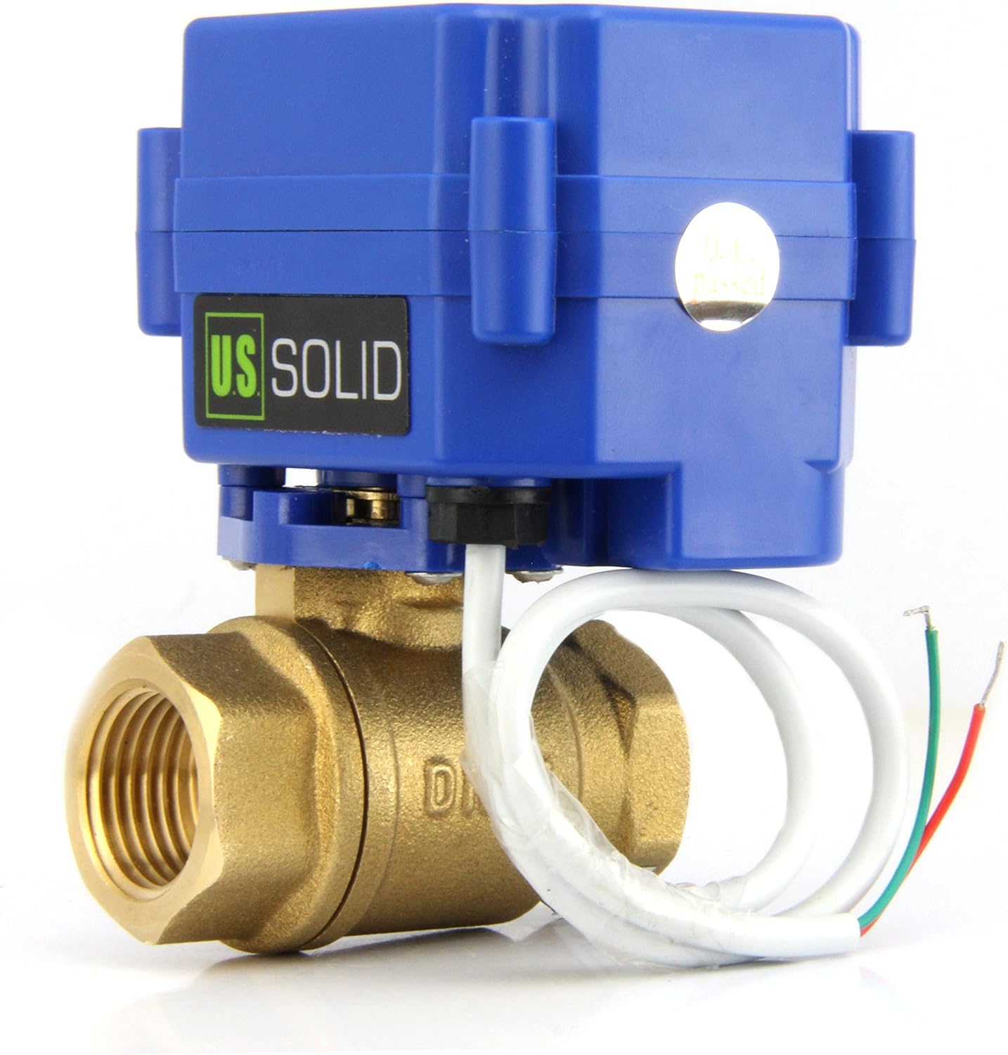 U.S. Solid Motorized Ball Valve- 1" Brass Ball Valve with Standard Port, 9-24V AC/DC and 2 Wire Auto Return Setup (25 Packs)