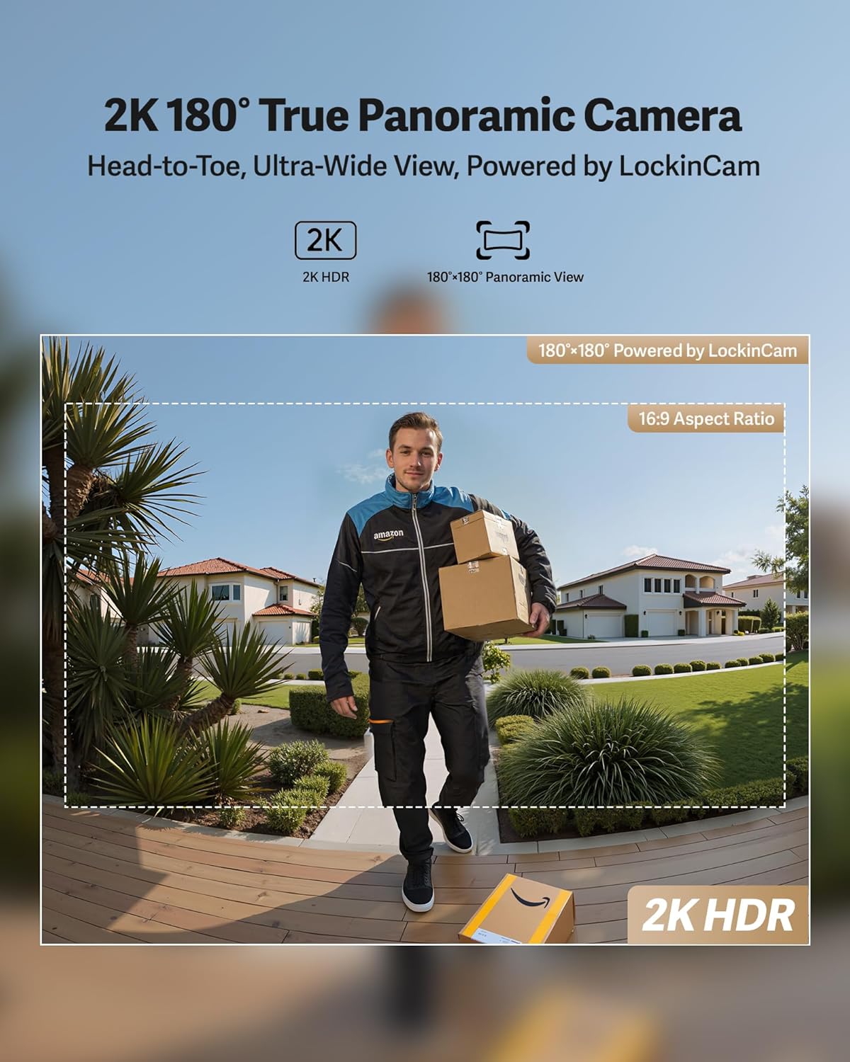 Lockin Veno Plus Smart Lock with Dual Swappable Batteries, 6-Month Power, 2K 180° Camera & Video Doorbell, Palm Vein/Fingerprint Entry, Built-in WiFi, App Control, No Subscription