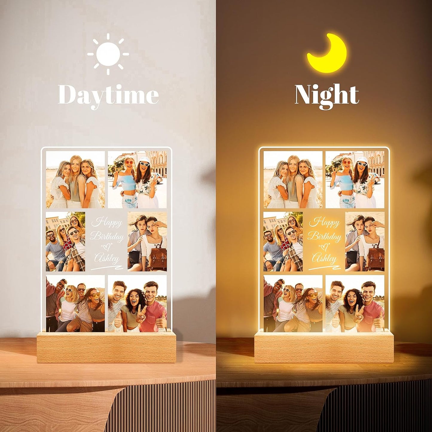 Customized Best Friend Birthday Gifts for Women, Personalized Picture Frame with Photos, Customized Photo Frame, Custom Picture Frames, Personalized Valentines Day Gifts for Women Men Her Him Friends