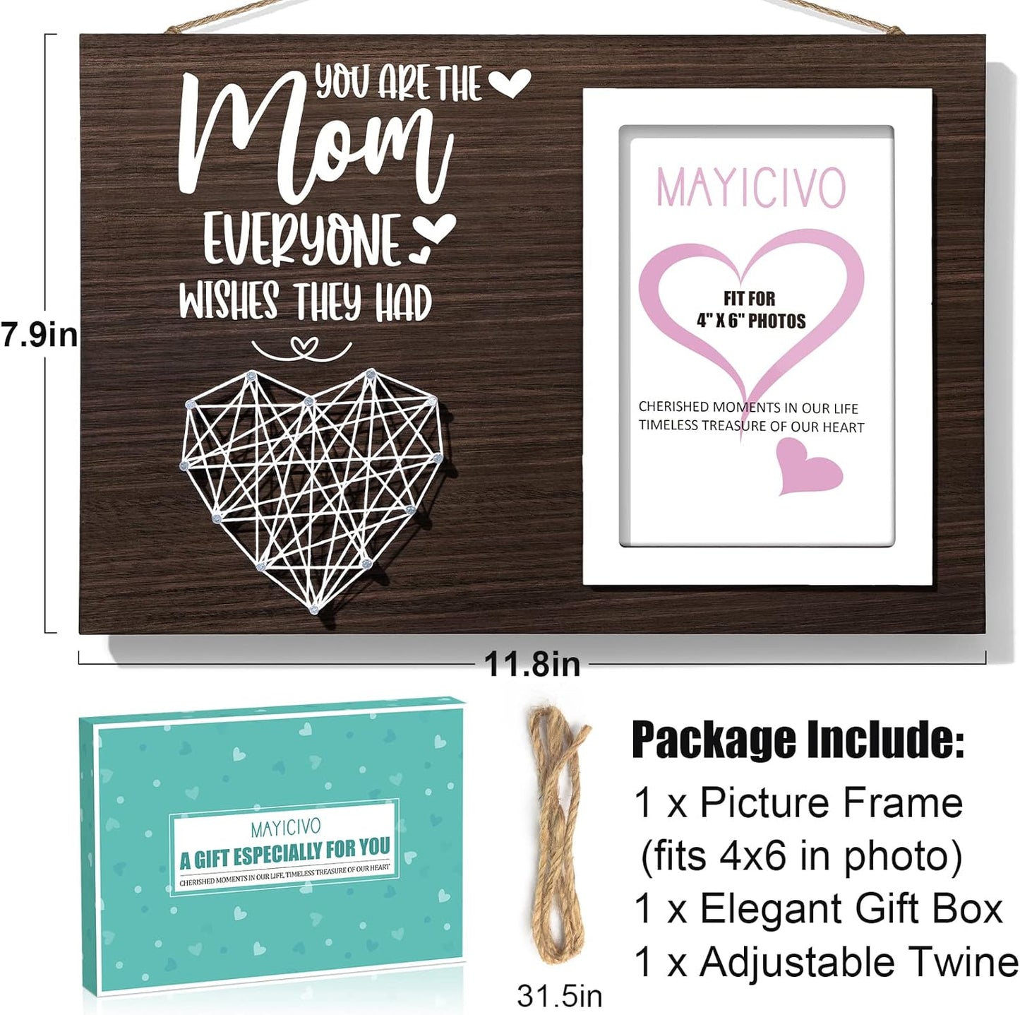 Best Mom Gifts Christmas Gifts for Mom from Daughter Son Kids, Mom Picture Frame Mother-in Law-Gifts New Mom Gifts for Women, Birthday Gifts for Mom Who Has Everything Mom Thanksgiving Gifts-4x6 Photo