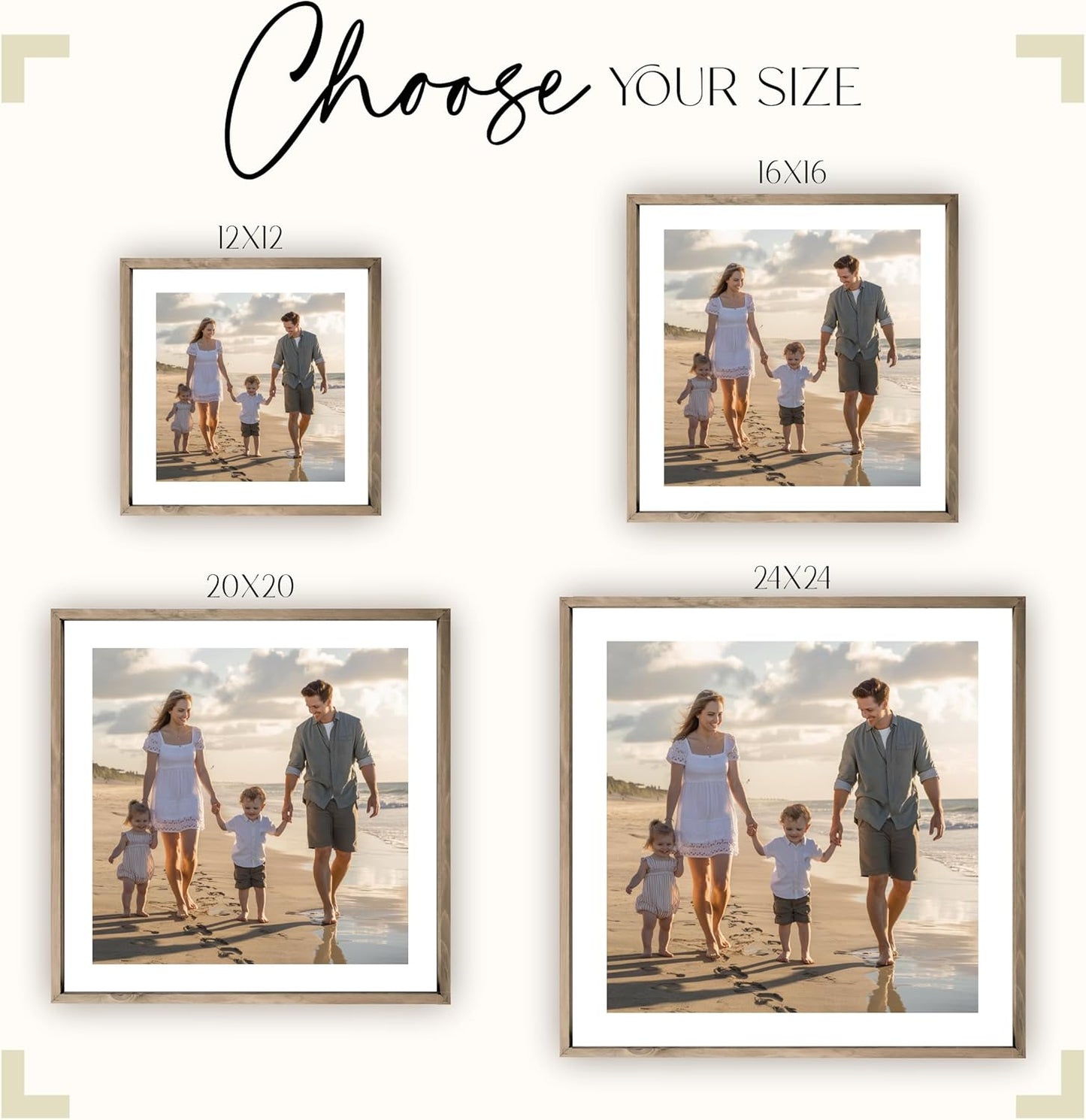 MRC Wood Products Custom Printed Photo Portrait on Canvas-Textured Board – Personalized Wall Art with Frame, Printed from Your Image