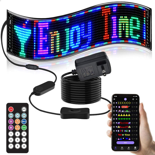 GOTUS Programmable LED Sign,LED Sign for Business,Bluetooth APP Control,DIY Design Text, Patterns, Animations