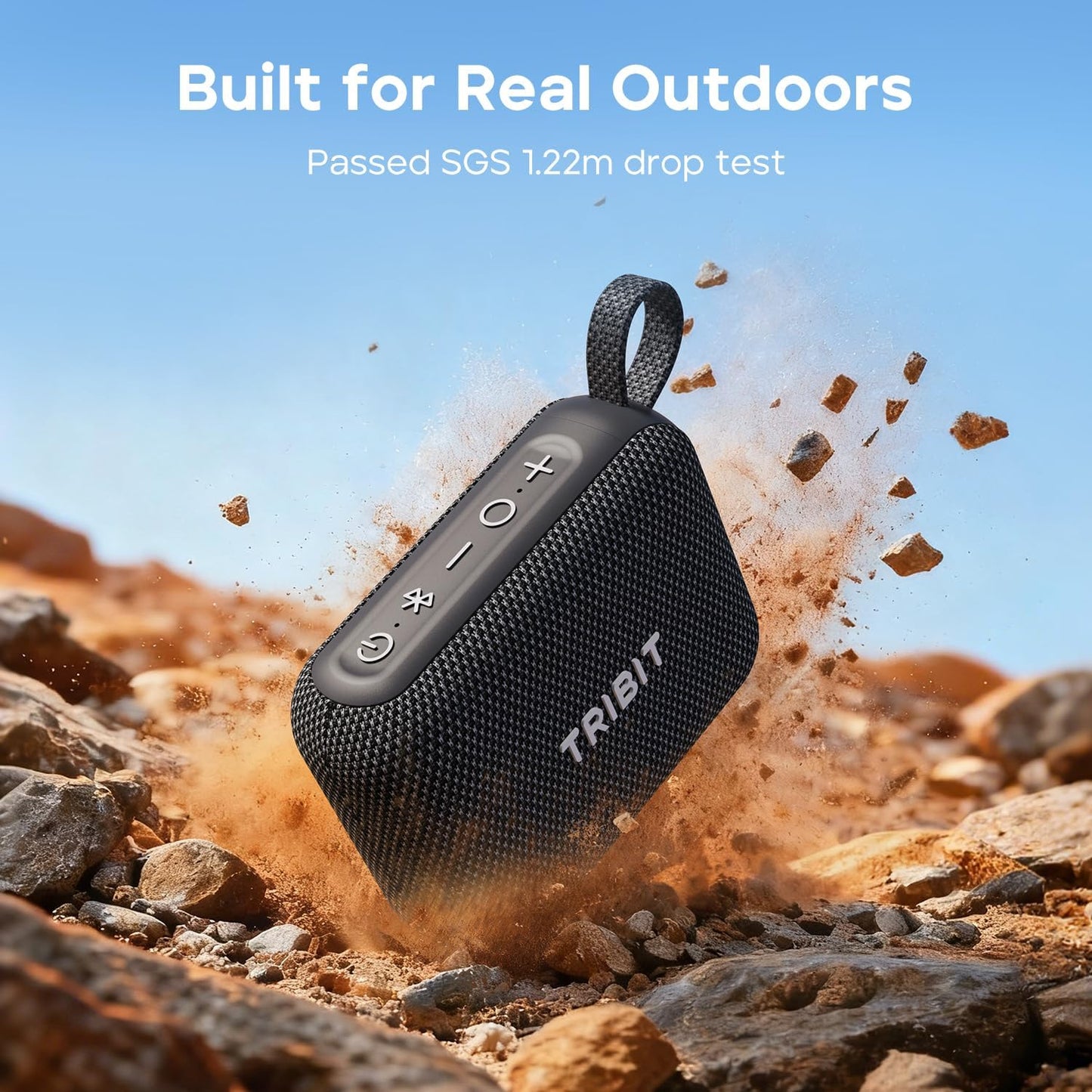 Tribit PocketGo Portable Bluetooth Speaker, 20H Playtime, IP68 Waterproof/Dustproof, Wireless, BT6.0, Shower, Powerful Sound, Custom EQ, TWS, Support TF Card, Floatable, Type-C, Travel/Home (Green)